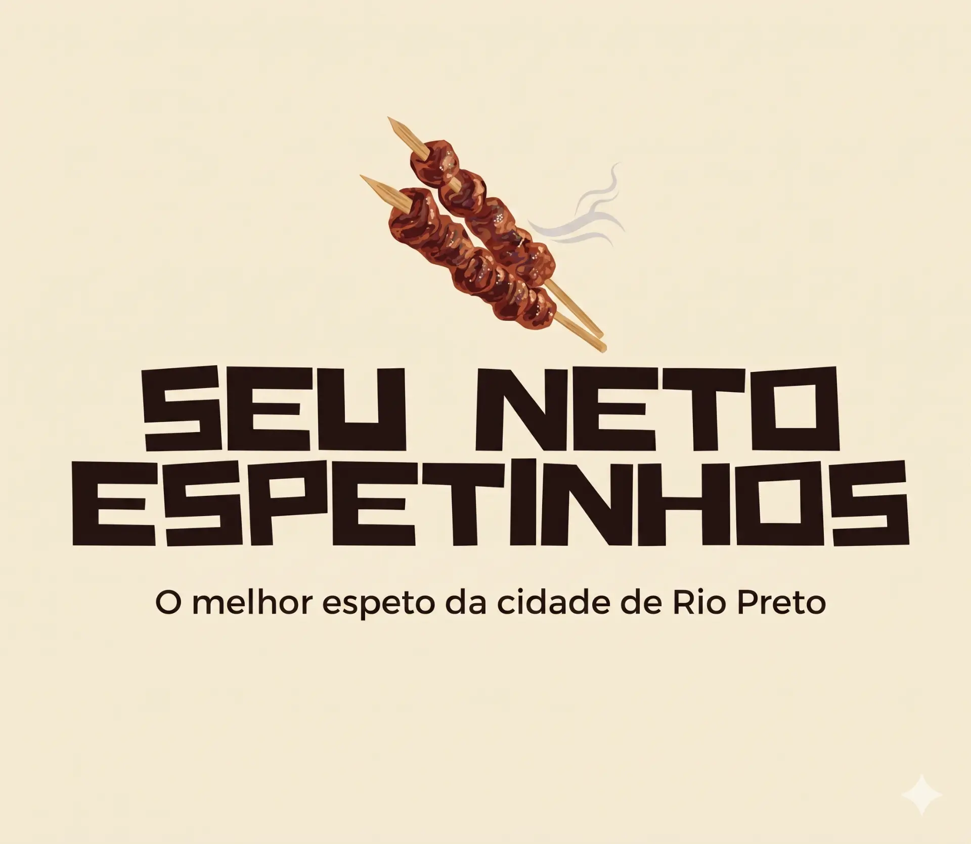Logotipo da Seu Neto Espetinhos, o melhor espeto da cidade de Rio Preto